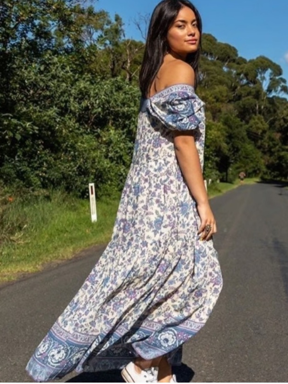 Spell folk song square neck maxi dress